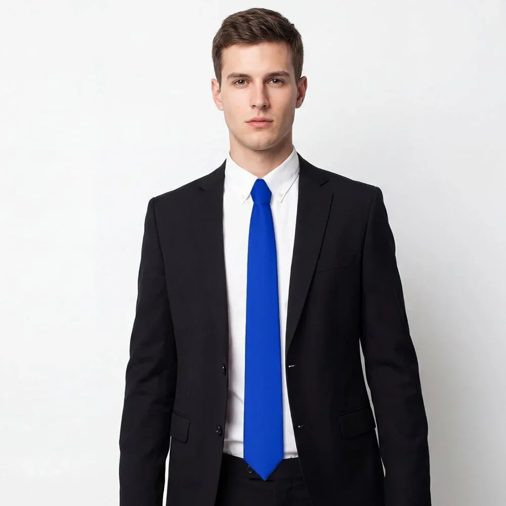 Men's Blue Solid Pure Color Formal 3.15